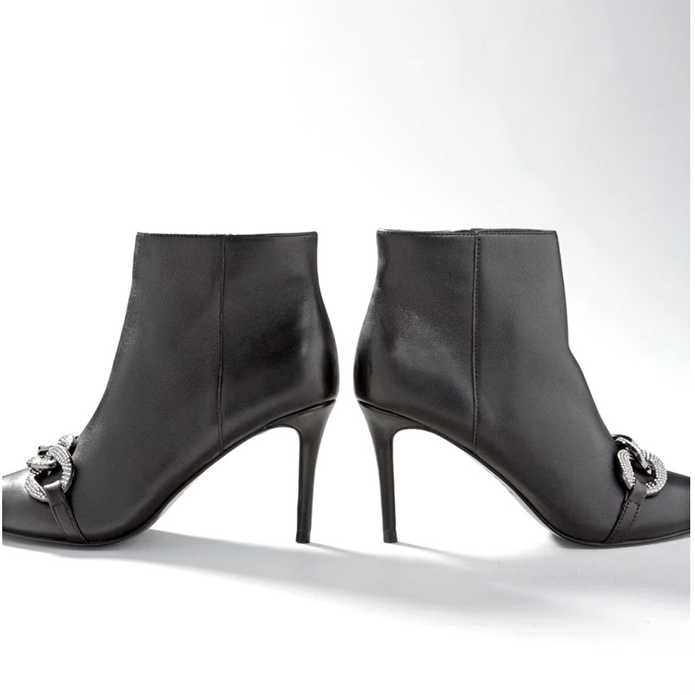 WHBM HEMATITE CHAIN MID-HEEL BOOTIE - Picture 4 of 5